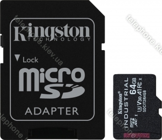 Kingston Industrial Temperature Gen2 R100 microSDXC 64GB Kit, UHS-I U3, A1, Class 10