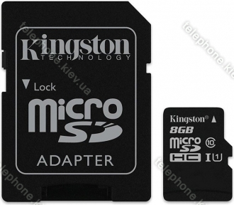 Kingston Industrial Temperature R90/W20 microSDHC 8GB Kit, UHS-I, Class 10