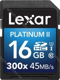 Lexar Platinum II 300x R45/W20 SDHC 16GB, UHS-I, Class 10