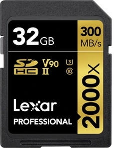 Lexar Professional 2000x Gold Series R300/W260 SDHC 32GB, UHS-II U3, Class 10