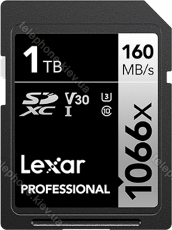 Lexar Professional 1066x Silver Series R160/W120 SDXC 1TB, UHS-I U3, Class 10