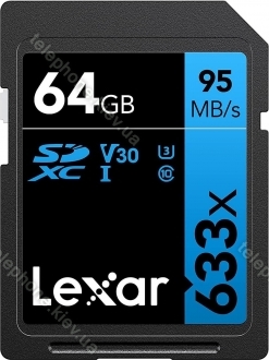 Lexar Professional 633x R95 SDXC 64GB, UHS-I U1, Class 10