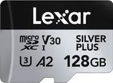 Lexar Professional SILVER PLUS R205/W150 microSDXC 128GB Kit, UHS-I U3, A2, Class 10