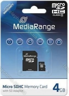 MediaRange microSDHC 4GB Kit, Class 10