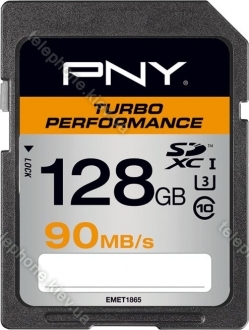 PNY Turbo Performance R90/W60 SDXC 128GB, UHS-I U3, Class 10