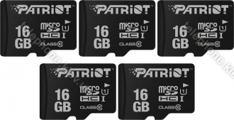 Patriot LX R80 microSDHC 16GB, UHS-I U1, Class 10, 5er-Pack