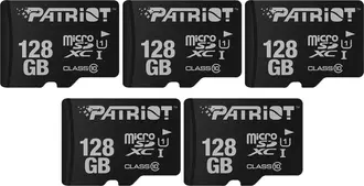 Patriot LX R80 microSDXC 128GB, UHS-I U1, Class 10, 5er-Pack