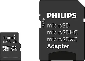 Philips R80/W30 microSDXC 64GB Kit, UHS-I U1, A1, Class 10