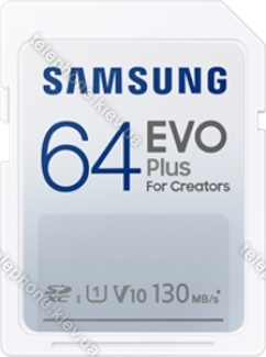 Samsung EVO Plus for Creators R130 SDXC 64GB, UHS-I U1, Class 10