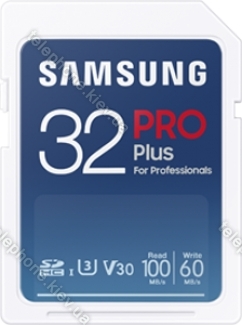 Samsung PRO Plus for Professionals R100/W60 SDHC 32GB, UHS-I U3, Class 10