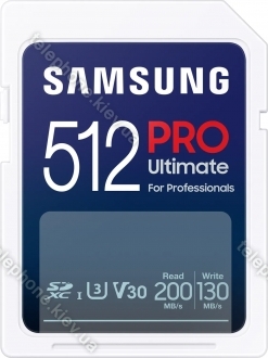 Samsung PRO Ultimate R200/W130 SDXC 512GB, UHS-I U3, Class 10