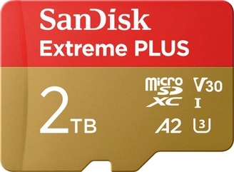 SanDisk Extreme PLUS R250/W150 microSDXC 2TB Kit, UHS-I U3, A2, Class 10