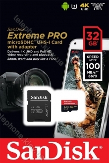 SanDisk Extreme PRO R100/W90 microSDHC 32GB Kit, UHS-I U3, A1, Class 10