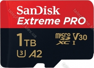 SanDisk Extreme PRO R170/W90 microSDXC 1TB Kit, UHS-I U3, A2, Class 10