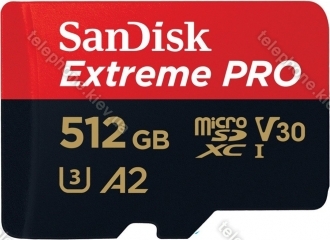 SanDisk Extreme PRO R170/W90 microSDXC 512GB Kit, UHS-I U3, A2, Class 10