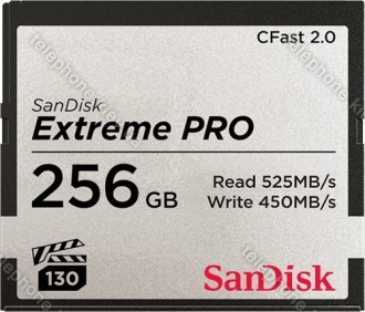 SanDisk Extreme PRO R525/W450 CFast 2.0 CompactFlash Card 256GB