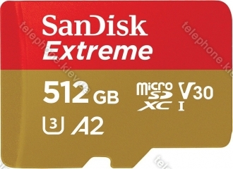 SanDisk Extreme R160/W90 microSDXC 512GB Kit, UHS-I U3, A2, Class 10