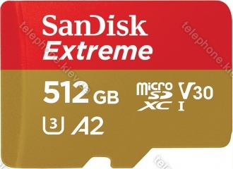SanDisk Extreme R190/W130 microSDXC 512GB Kit, UHS-I U3, A2, Class 10