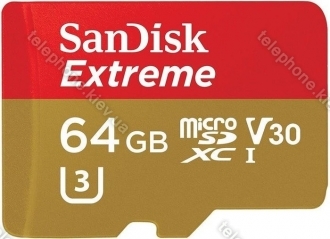 SanDisk Extreme R90/W60 microSDXC 64GB Kit, UHS-I U3, Class 10