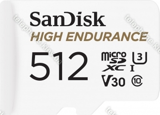 SanDisk High Endurance R100/W40 microSDXC 512GB Kit, UHS-I U3, Class 10