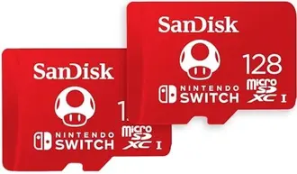 SanDisk Nintendo Switch R100/W90 microSDXC 128GB, UHS-I U3, Class 10, 2er-Pack