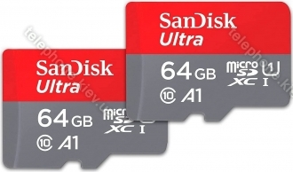 SanDisk Ultra R100 microSDXC 64GB Kit, UHS-I U1, A1, Class 10, 2er-Pack