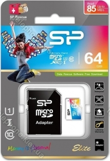 Silicon Power Elite R85/W15 microSDXC 64GB Kit, UHS-I U1, Class 10