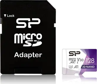 Silicon Power Superior Pro R100/W80 microSDXC 128GB Kit, UHS-I U3, A1, Class 10