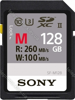 Sony SF-M Series R260/W100 SDXC 128GB, UHS-II U3, Class 10