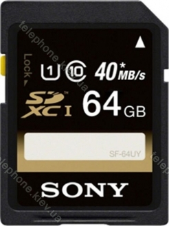 Sony SF-U Series R40 SDXC 64GB, UHS-I, Class 10