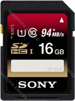 Sony SF-UX Series SDHC 16GB, UHS-I, Class 10