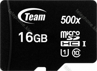 TeamGroup 500x Black R80/W15 microSDHC 16GB Kit, UHS-I U1, Class 10