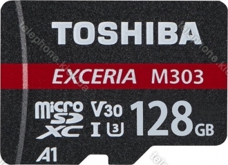 Toshiba Exceria M303 R98/W65 microSDXC 128GB Kit, UHS-I U3, A1, Class 10