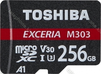 Toshiba Exceria M303 R98/W65 microSDXC 256GB Kit, UHS-I U3, A1, Class 10