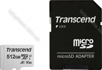 Transcend 300S R95/W45 microSDXC 512GB Kit, UHS-I U3, A1, Class 10