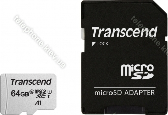 Transcend 300S R95/W45 microSDXC 64GB Kit, UHS-I U1, Class 10