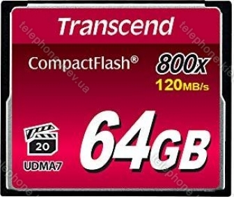 Transcend 800x R120/W60 CompactFlash Card 64GB