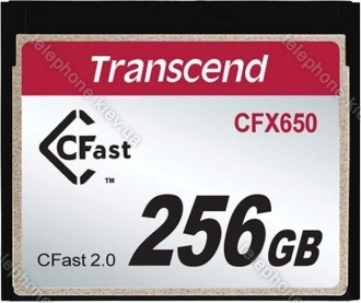Transcend CFX650 R510/W370 CFast 2.0 CompactFlash Card 256GB