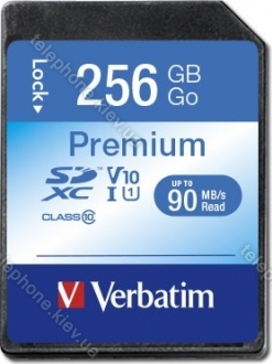 Verbatim Premium 600x R90 SDXC 256GB, UHS-I U1, Class 10
