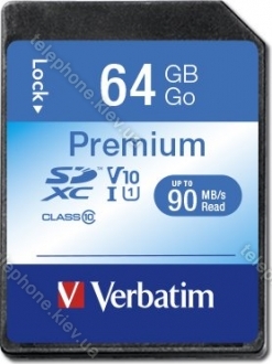 Verbatim Premium 600x R90 SDXC 64GB, UHS-I U1, Class 10