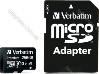 Verbatim Premium 600x R90 microSDXC 256GB Kit, UHS-I U1, Class 10