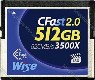 Wise Advanced Blue 3500X R525/W450 CFast 2.0 CompactFlash Card 512GB