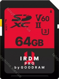 goodram IRDM S6B0 R265/W120 SDXC 64GB, UHS-II U3, Class 10