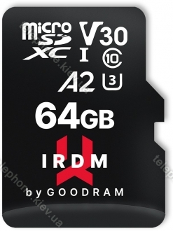goodram M2AA IRDM MICROCARD R170/W120 microSDXC 64GB Kit, UHS-I U3, A2, Class 10