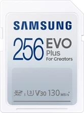 Samsung EVO Plus for Creators R130 SDXC 256GB, UHS-I U3, Class 10