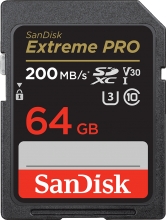 SanDisk Extreme PRO R200/W90 SDXC 64GB, UHS-I U3, Class 10