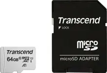 Transcend 300S R100/W20 microSDXC 64GB Kit, UHS-I U1, Class 10