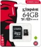 Kingston Canvas Select R80 microSDXC 64GB Kit, UHS-I U1, Class 10