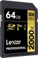 Lexar Professional 2000x Gold Series R300/W260 SDXC 64GB, UHS-II U3, Class 10