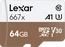 Lexar Professional 667x R100/W90 microSDXC 64GB Kit, UHS-I U3, A1, Class 10